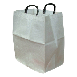 Sac à gravat en polypropylène tissé blanc avec poignées