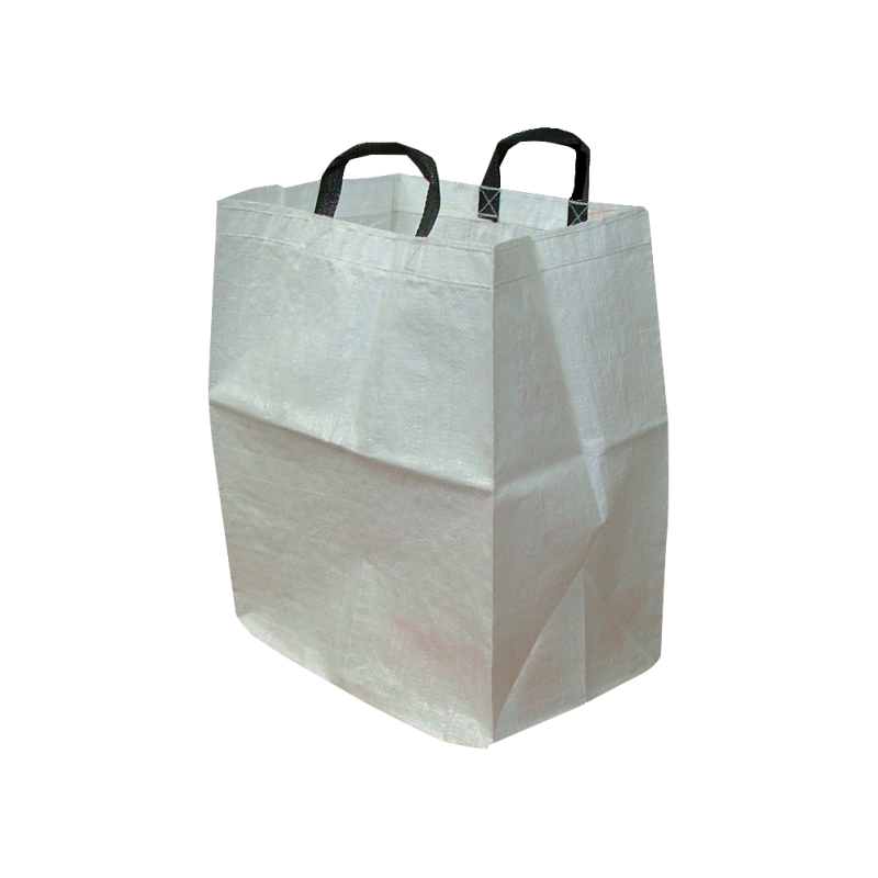 Sac à gravat en polypropylène tissé blanc avec poignées