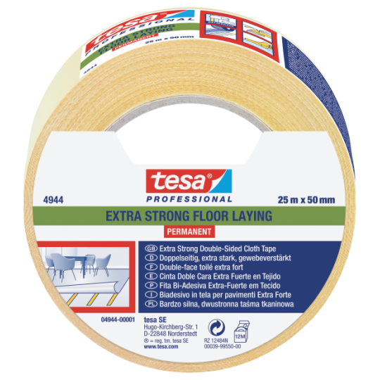 Double face toilé, fixation surfaces irrégulières, tesa 4944