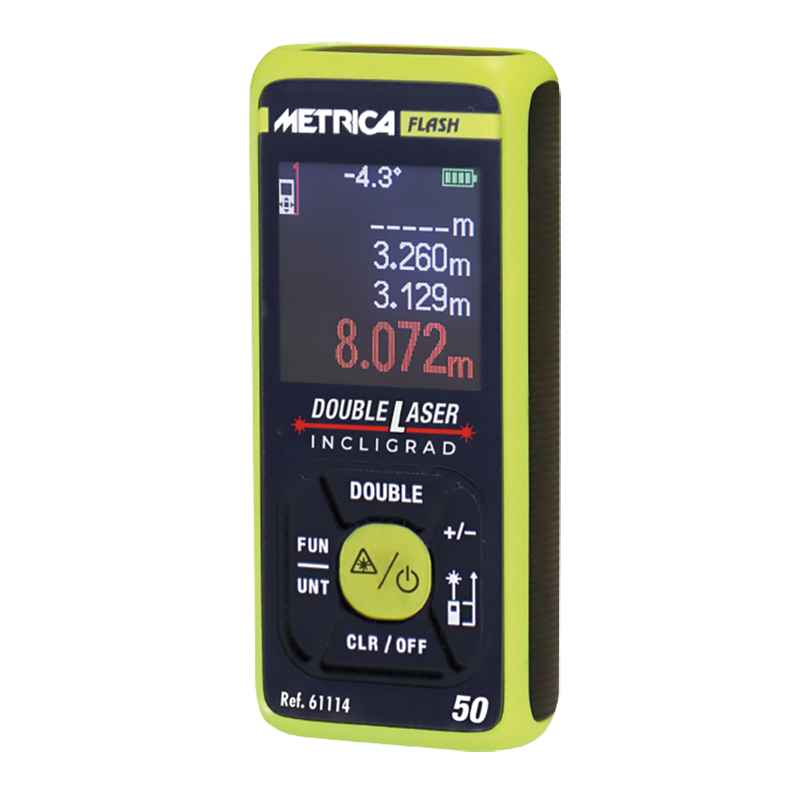 61114 - TELEMETRE METRICA FLASH DOUBLE LASER 50 INCLIGRAD